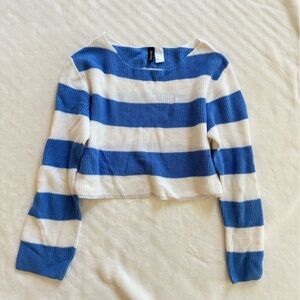J. Crew Blue and White Striped Sweater